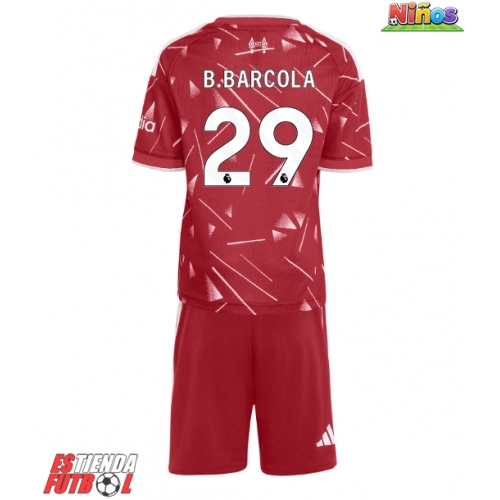 Liverpool Bradley Barcola #29 Primera Equipación Niños 2026-27 Manga Corta (+ Pantalones cortos)